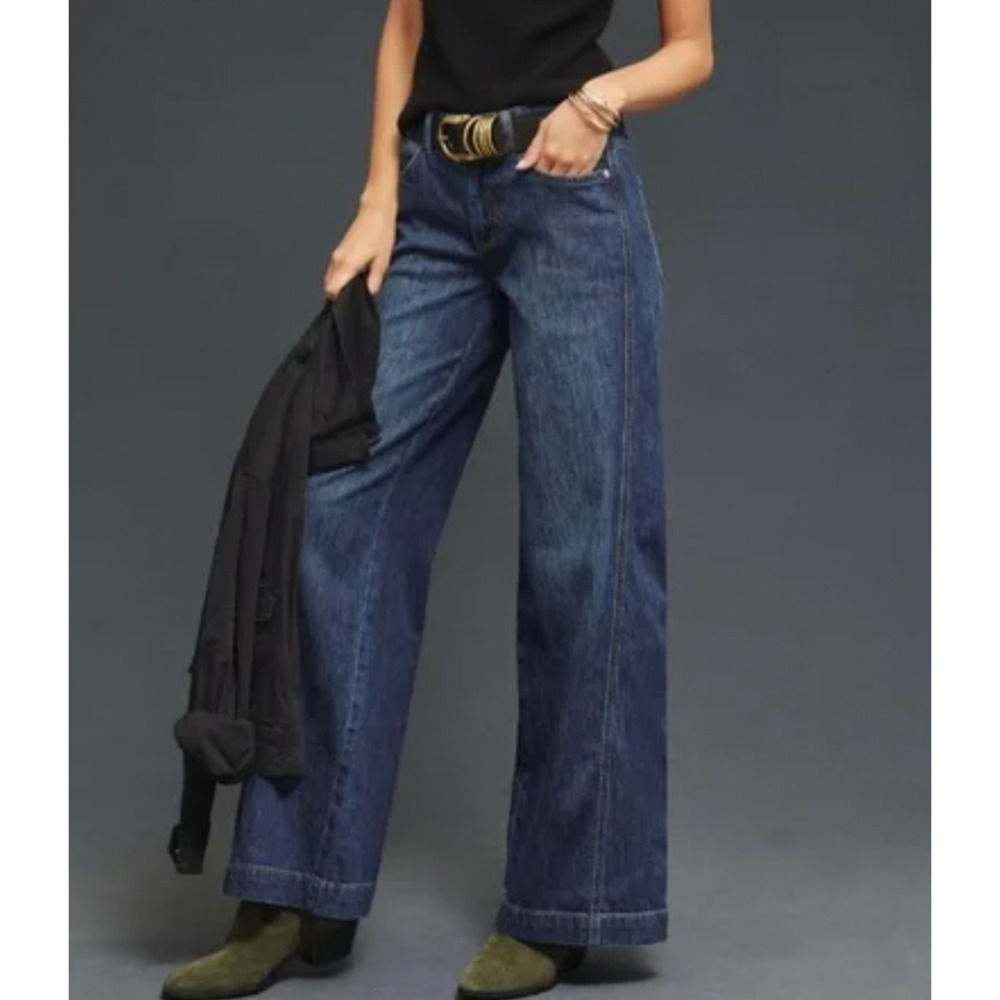 Anthropologie Blue Wide Leg Jeans